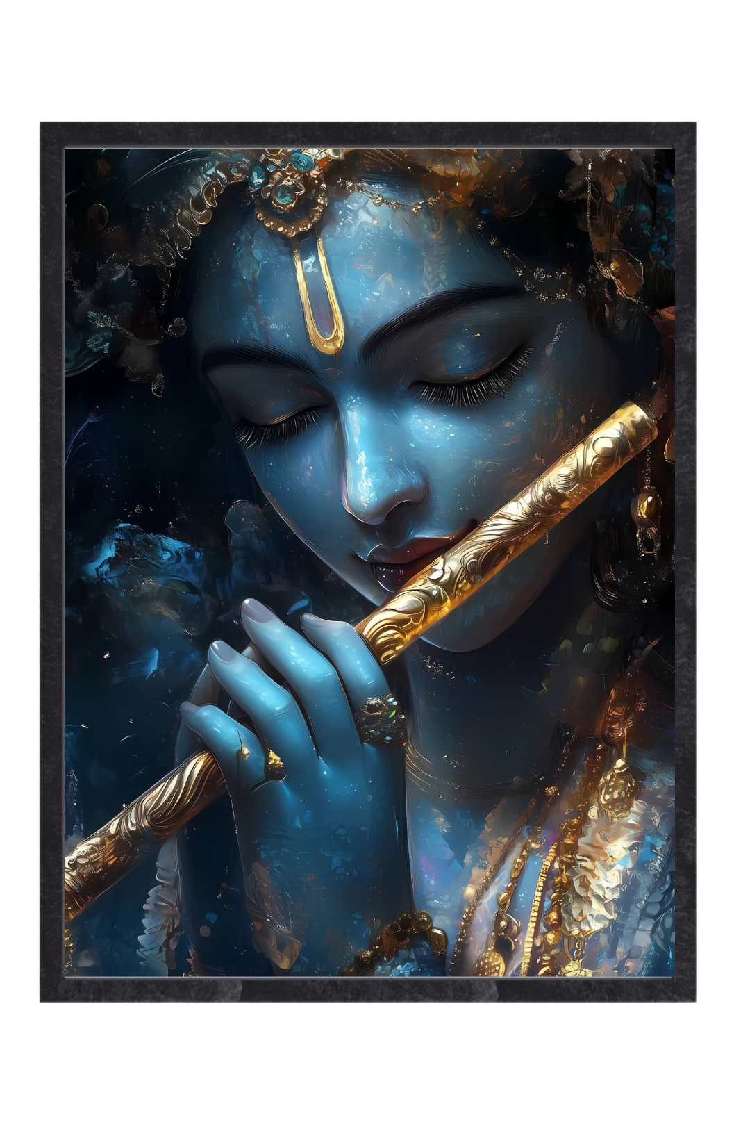 Dekozi Krishna Wall Art – Divine Portrait | Framed Canvas & Photo Print for Spiritual Home & Office Decor