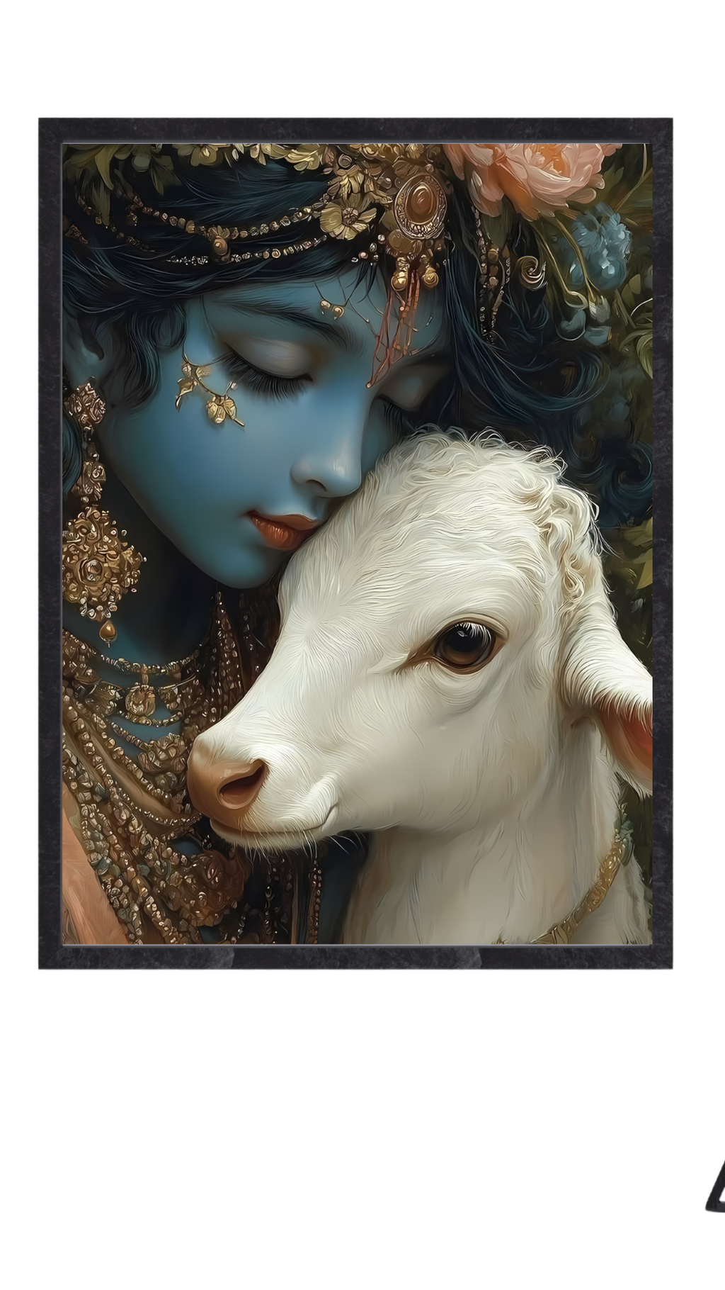 Dekozi Krishna Wall Art – Divine Portrait | Framed Canvas & Photo Print for Spiritual Home & Office Decor