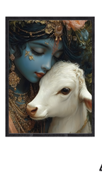 Dekozi Krishna Wall Art – Divine Portrait | Framed Canvas & Photo Print for Spiritual Home & Office Decor