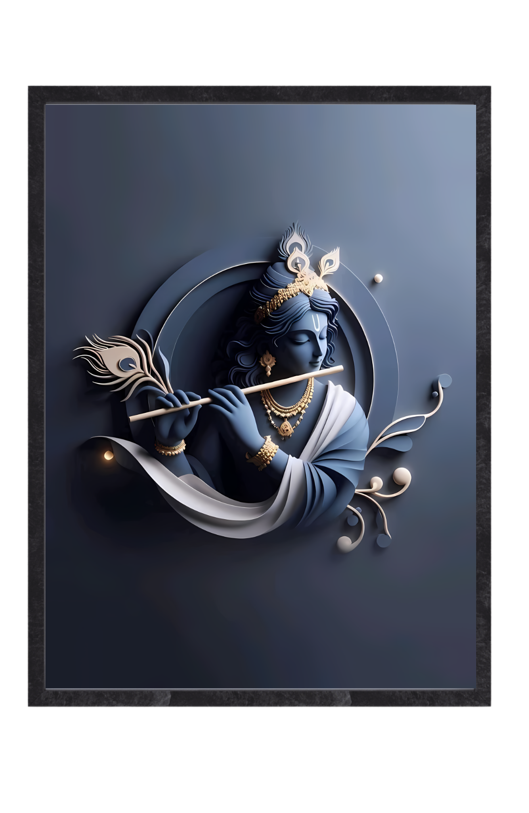 Dekozi Krishna Wall Art – Divine Portrait | Framed Canvas & Photo Print for Spiritual Home & Office Decor