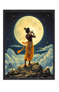 Dekozi Krishna Wall Art – Divine Portrait | Framed Canvas & Photo Print for Spiritual Home & Office Decor