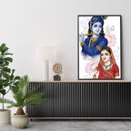 Dekozi Krishna Wall Art – Divine Portrait | Framed Canvas & Photo Print for Spiritual Home & Office Decor