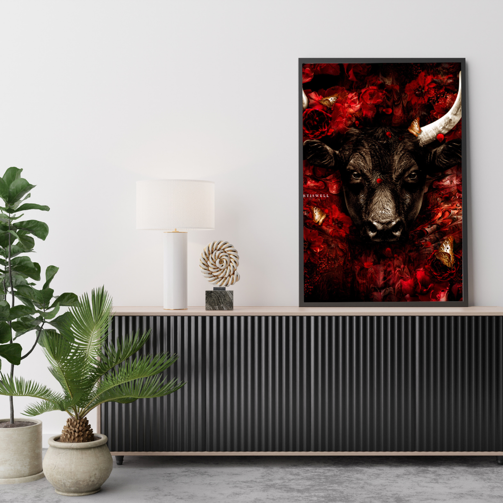 Dekozi Originals Exclusive Premium Bull Wall Art | Art is Well By Shaunak