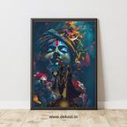 Dekozi Krishna Wall Art – Divine Portrait | Framed Canvas & Photo Print for Spiritual Home & Office Decor