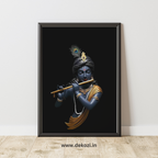 Dekozi Krishna Wall Art – Divine Portrait | Framed Canvas & Photo Print for Spiritual Home & Office Decor