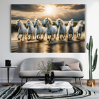 Seven Horses Vastu Photo Frame Wall Art with Frame