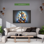 Dekozi Krishna Wall Art – Divine Portrait | Framed Canvas & Photo Print for Spiritual Home & Office Decor
