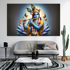 Dekozi Krishna Wall Art – Divine Portrait | Framed Canvas & Photo Print for Spiritual Home & Office Decor