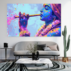 Dekozi Krishna Wall Art – Divine Portrait | Framed Canvas & Photo Print for Spiritual Home & Office Decor