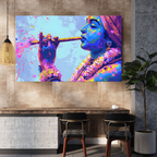 Dekozi Krishna Wall Art – Divine Portrait | Framed Canvas & Photo Print for Spiritual Home & Office Decor