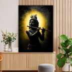 Dekozi Krishna with Flute Wall Art – Divine Portrait