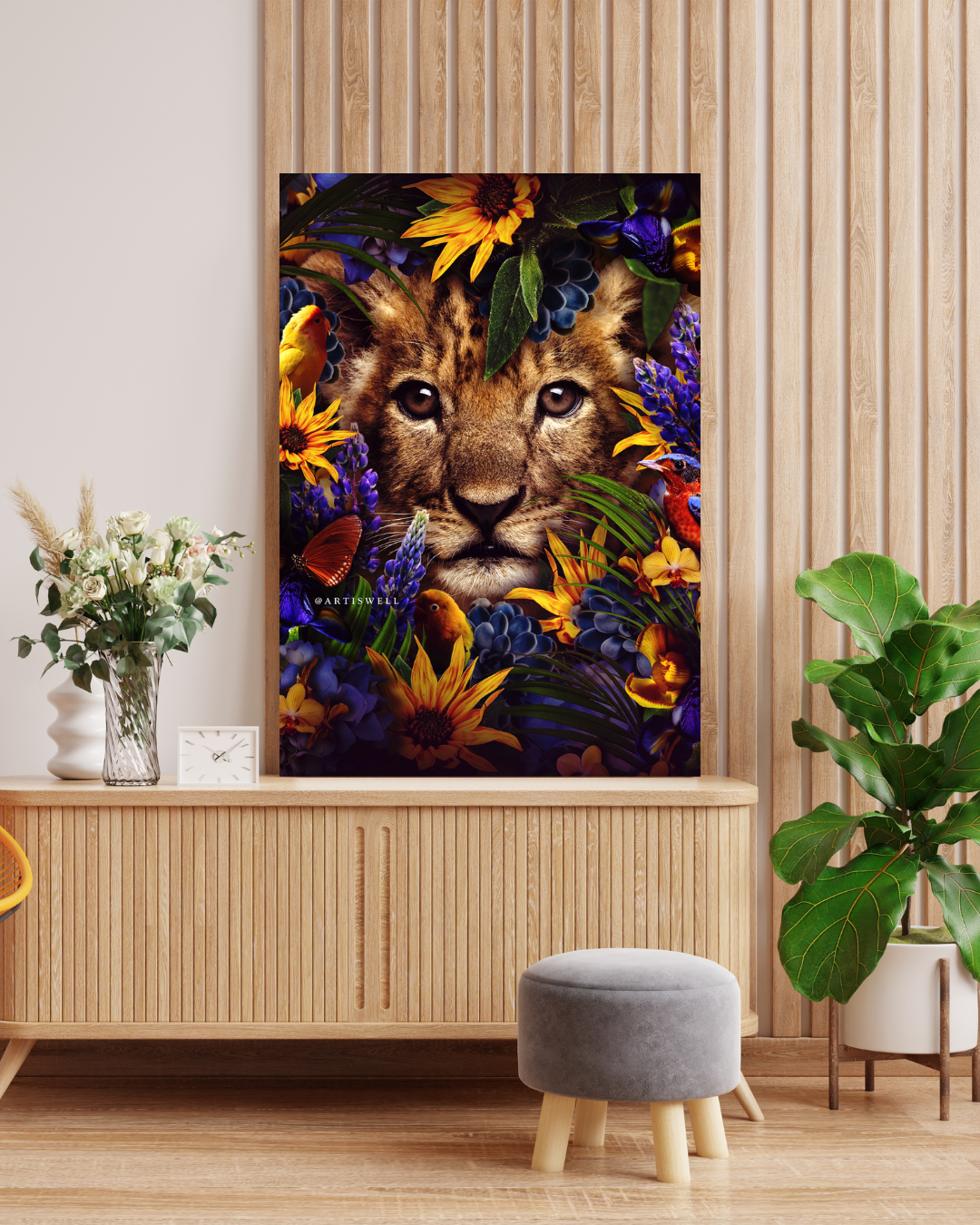 Dekozi Originals Exclusive Premium Lion Wall Art | Art is Well By Shaunak