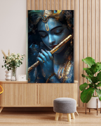 Dekozi Krishna Wall Art – Divine Portrait | Framed Canvas & Photo Print for Spiritual Home & Office Decor