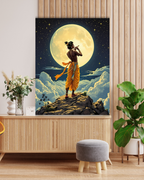 Dekozi Krishna Wall Art – Divine Portrait | Framed Canvas & Photo Print for Spiritual Home & Office Decor