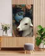 Dekozi Krishna Wall Art – Divine Portrait | Framed Canvas & Photo Print for Spiritual Home & Office Decor