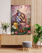 Dekozi Radha Krishna Wall Art – Divine Portrait | Framed Canvas & Photo Print for Spiritual Home & Office Decor