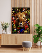 Dekozi Original Colorful Framed Lion Artwork