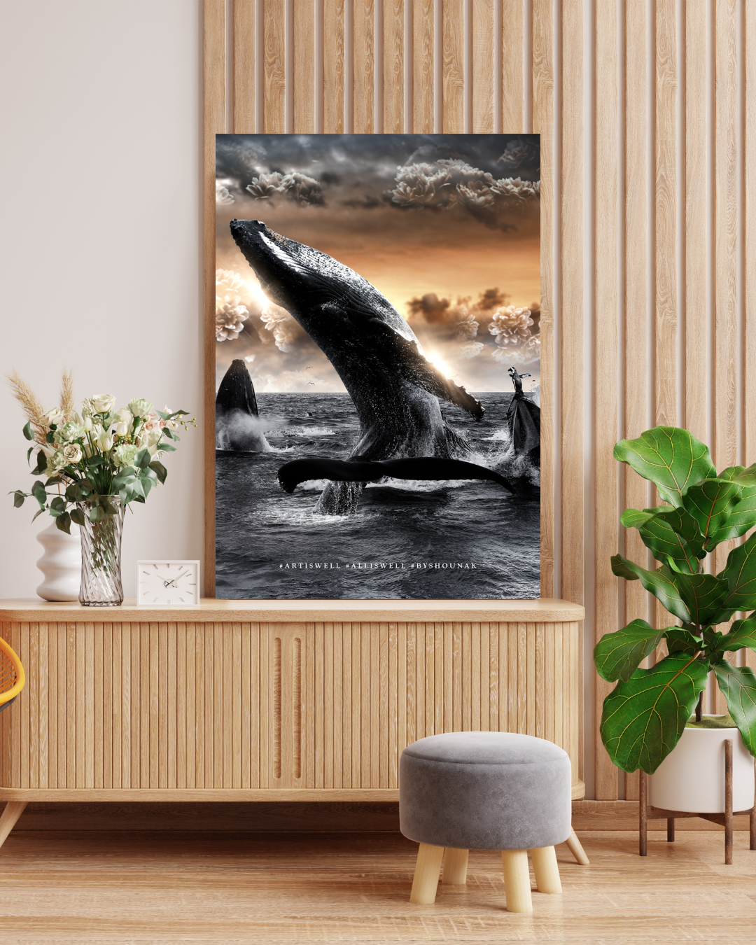 Dekozi Originals Framed Artwork of a Whale