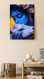 Dekozi Krishna Wall Art – Divine Portrait | Framed Canvas & Photo Print for Spiritual Home & Office Decor
