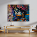 Dekozi Krishna Wall Art – Divine Portrait | Framed Canvas & Photo Print for Spiritual Home & Office Decor