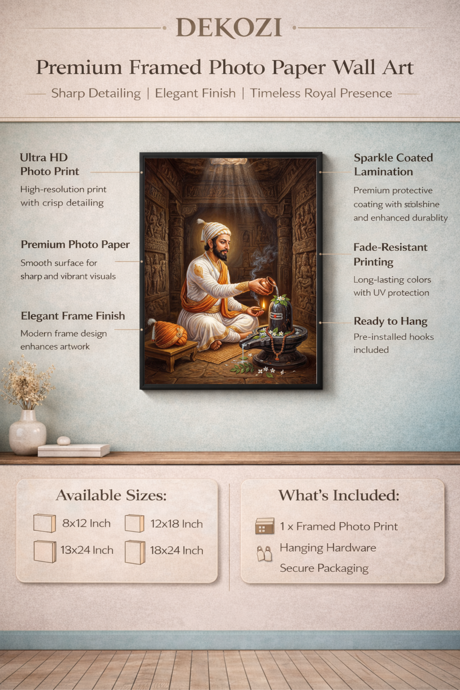 Dekozi Chhatrapati Shivaji Maharaj Wall Art – Symbol of Valor, Leadership & Swarajya (Copy)