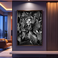 Framed Black & White Zebra Artwork