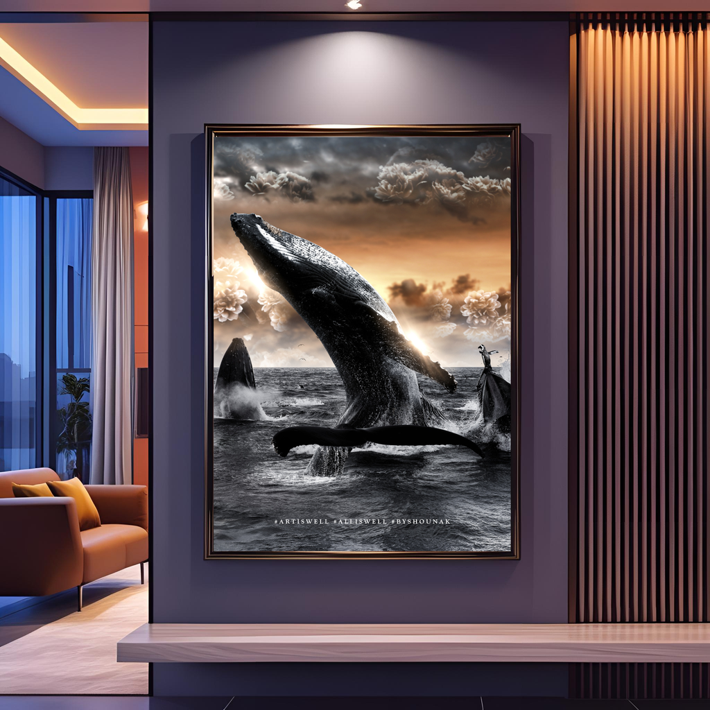 Dekozi Originals Framed Artwork of a Whale
