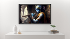 Dekozi Krishna Wall Art – Divine Portrait | Framed Canvas & Photo Print for Spiritual Home & Office Decor