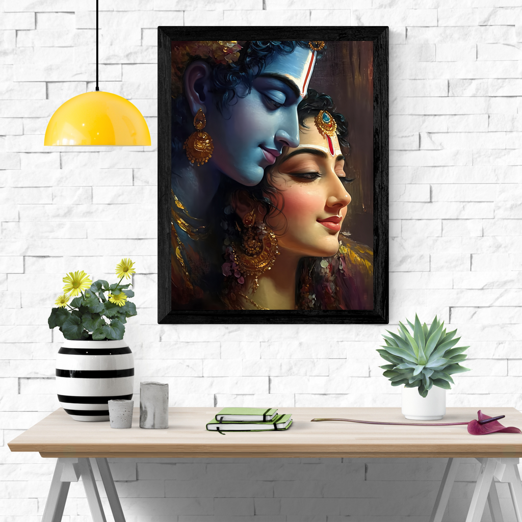 Dekozi Krishna Wall Art – Divine Portrait | Framed Canvas & Photo Print for Spiritual Home & Office Decor