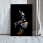 Dekozi Krishna Wall Art – Divine Portrait | Framed Canvas & Photo Print for Spiritual Home & Office Decor