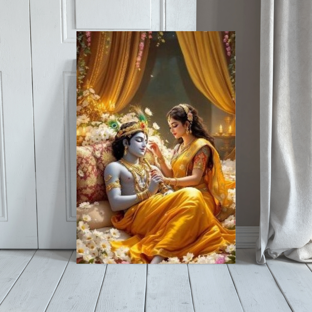 Dekozi Krishna Wall Art – Divine Portrait | Framed Canvas & Photo Print for Spiritual Home & Office Decor