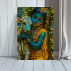 Dekozi Krishna Wall Art – Divine Portrait | Framed Canvas & Photo Print for Spiritual Home & Office Decor