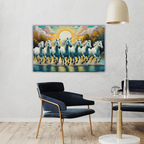 Seven Horses Vastu Photo Frame Wall Art with Frame