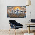 Seven Horses Vastu Photo Frame Wall Art with Frame