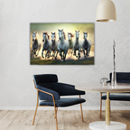 Seven Horses Vastu Photo Frame Wall Art with Frame