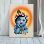 Little Krishna Wall Art – Divine Portrait