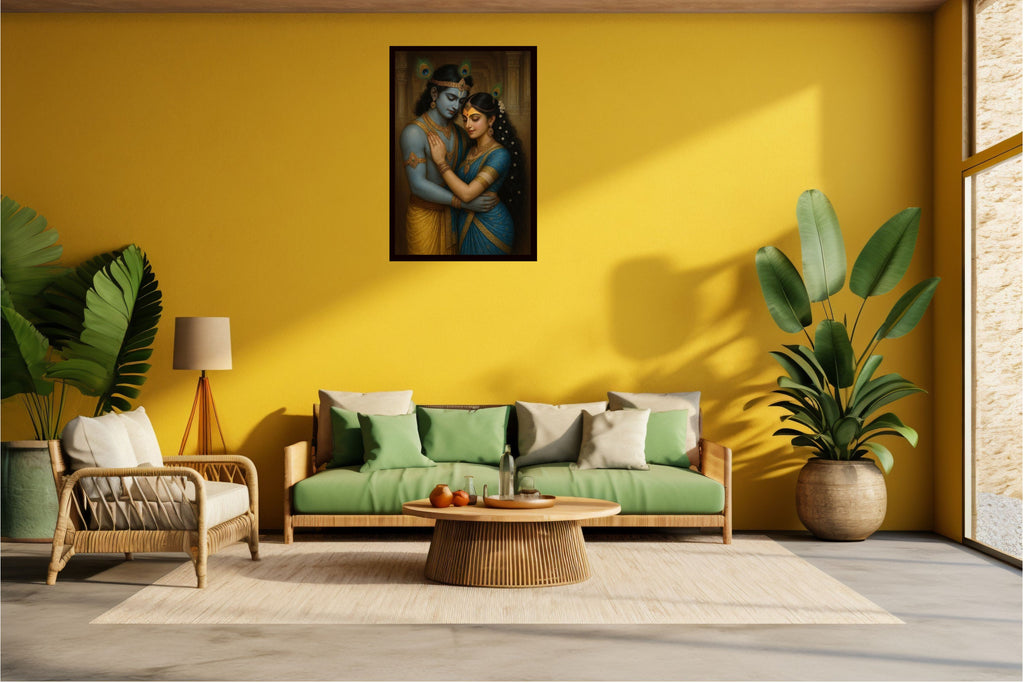 Dekozi Krishna Wall Art – Divine Portrait | Framed Canvas & Photo Print for Spiritual Home & Office Decor