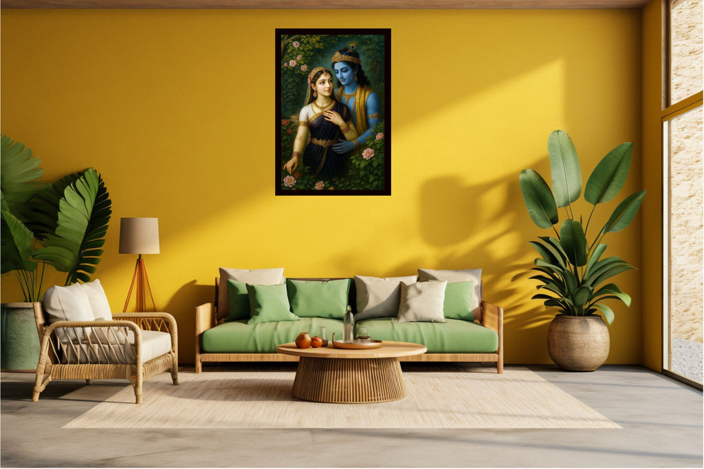 Dekozi Krishna Wall Art – Divine Portrait | Framed Canvas & Photo Print for Spiritual Home & Office Decor