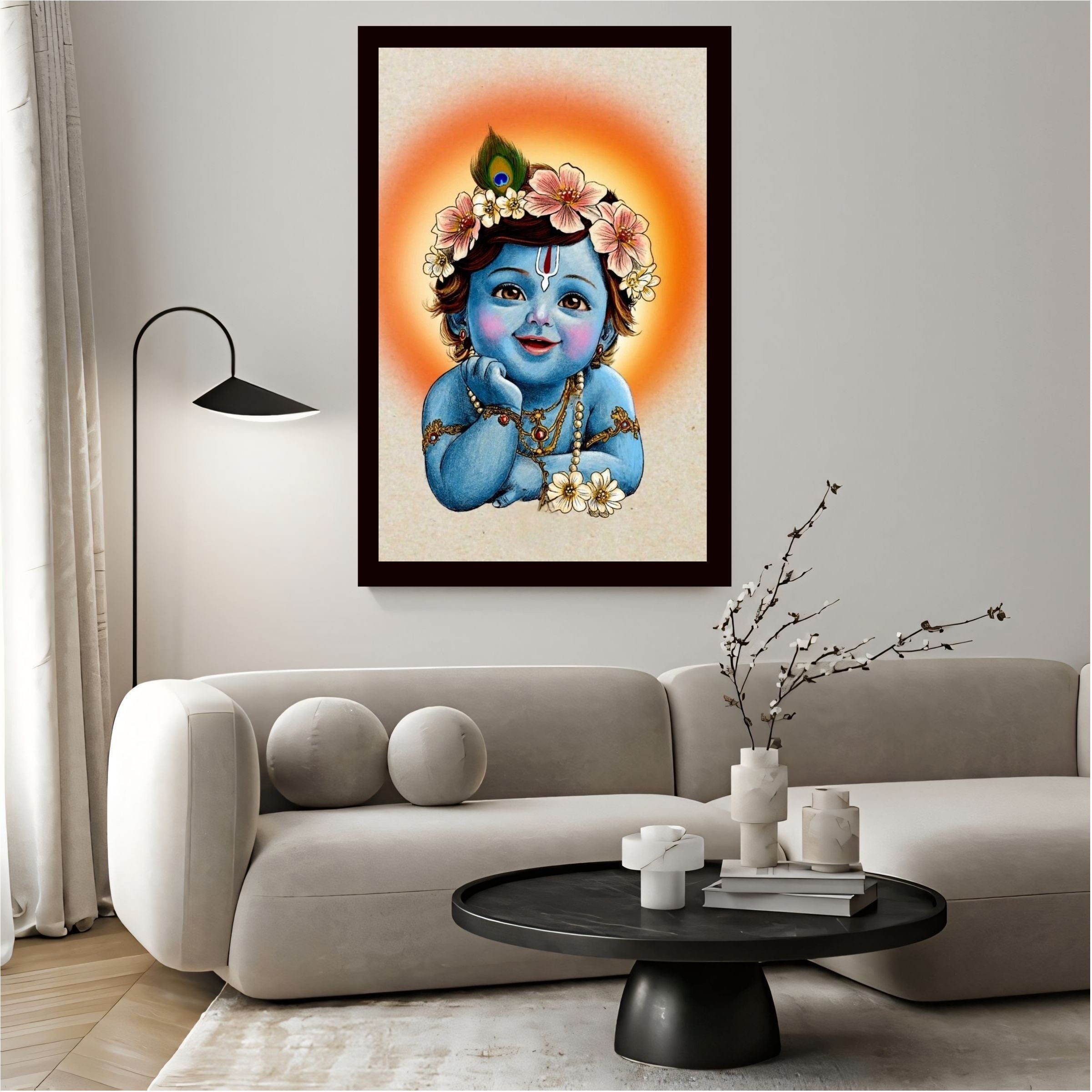 Little Krishna Wall Art – Divine Portrait