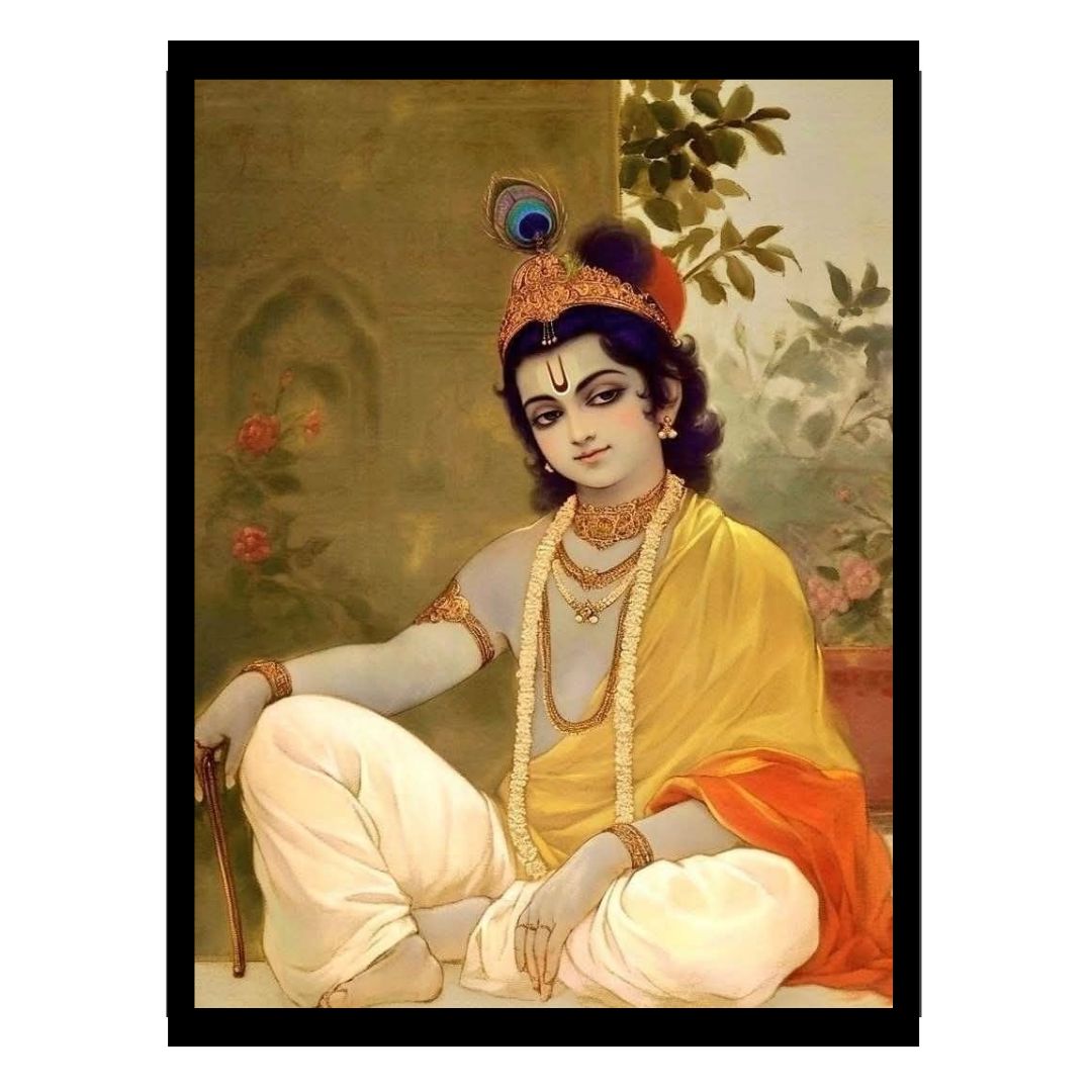 Dekozi Krishna Wall Art – Divine Portrait | Framed Canvas & Photo Print for Spiritual Home & Office Decor