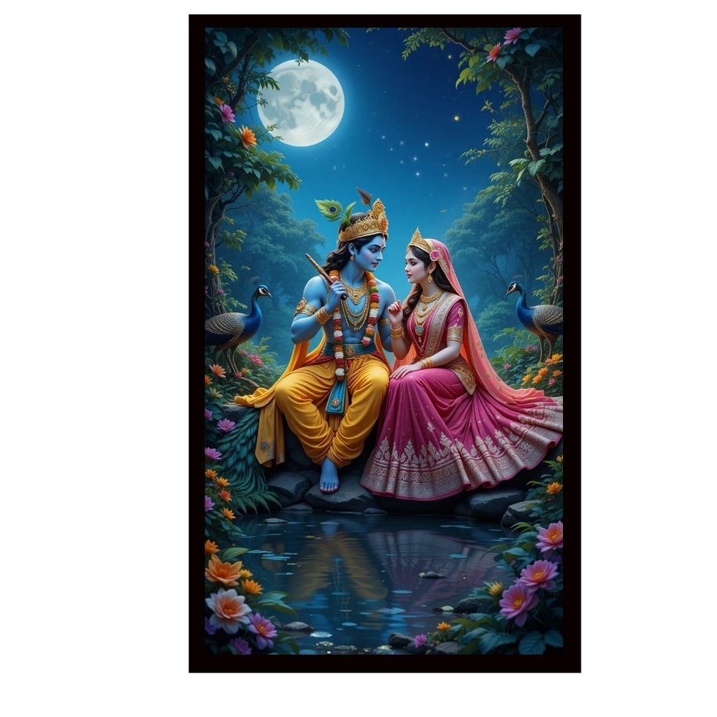 Dekozi Krishna Wall Art – Divine Portrait | Framed Canvas & Photo Print for Spiritual Home & Office Decor