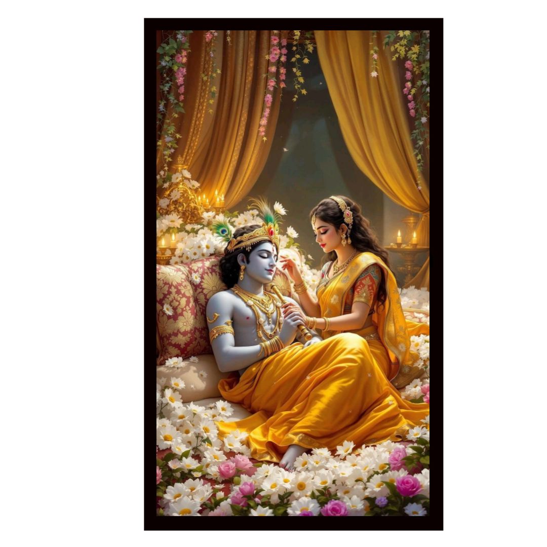 Dekozi Krishna Wall Art – Divine Portrait | Framed Canvas & Photo Print for Spiritual Home & Office Decor